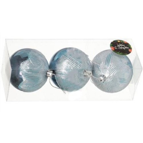 Шары новогодние набор 3шт SYPMQB-1119100 8см светло-голубая ночь