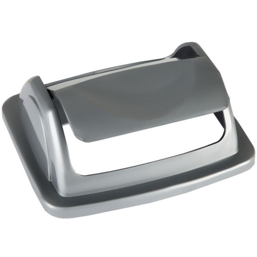 Корзина для бумаг СТАММ 12л вращающаяся крышка, серый металлик (1083073)