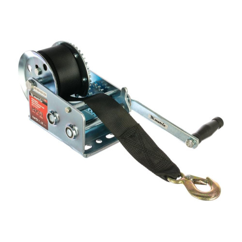 Лебедка барабанная ленточная MATRIX тяга 0,8т, лента 7,5м (522715)