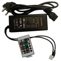 Контроллер моноблок с блоком питания ECOLA 12V CRM072ESB 72W 6A RGB с маленьким ИК пультом управления