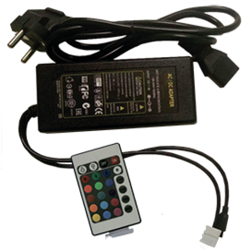 Контроллер моноблок с блоком питания ECOLA 12V CRM072ESB 72W 6A RGB с маленьким ИК пультом управления