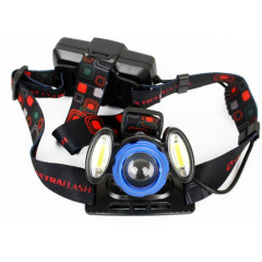 Фонарь налобный ULTRAFLASH LED Е1334 4 режима акк. 2х18650 металл/синий