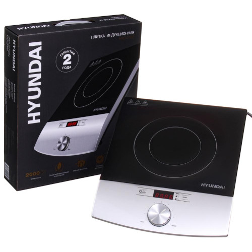 Эл. плита индукционная HYUNDAI HYC-0102 серебристый/черный