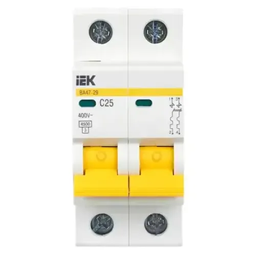 Выключатель автоматический 2-пол. 25A C 4,5кА ВА47-29 IEK MVA20-2-025-C (51012)