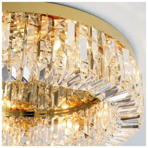 Светильник Люмис XD2032GD-600/8 FGD 8x40W E14 d600 h170 золото/прозрачный