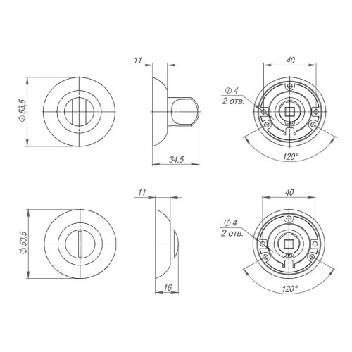 Фиксатор PUNTO BK6.R.TL54 SSC-16 сатинированный хром (46145)