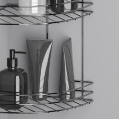 Полка для ванной комнаты угловая 3-х ярусная, цвет хром АТП66С (6827806)