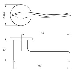 Ручки раздельные ARMADILLO R.URS52.AQUA (AQUA URS) BL-26 черный (40331)