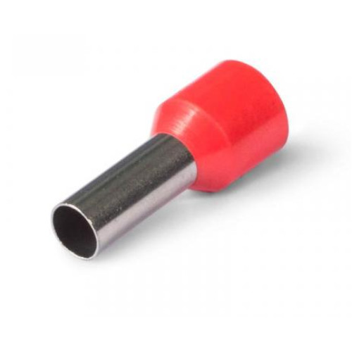 Наконечник штыревой втулочный изолир. 1,0мм.кв. х 8мм красный (уп.=100шт.) КВТ (79438)