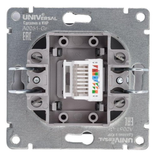 Розетка PC UNIVersal Афина графит A0051-Gr