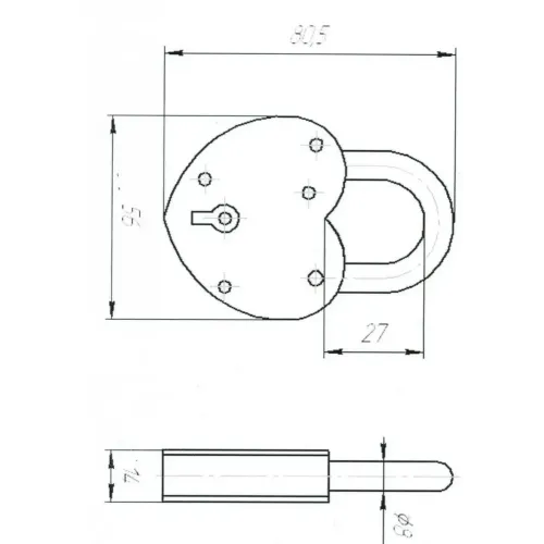 Замок навесной Елизарово ЗВС-3 /2 кл. 