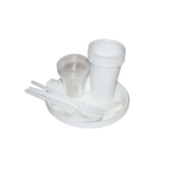 Набор Пикник на 6 персон Юпласт (одноразовые вилки+стаканы 200мл и 100мл+тарелки+салфетки) (198157)