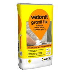 Клей д/плитки VETONIT Вебер Гранит Фикс цементный 25кг