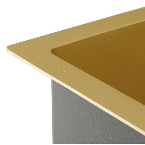 Мойка нерж. врезная GAPPO 50х50х21,5 см тол. 3 мм, золото (сифон, коландер) GS5050-3