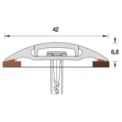 Порог с кабель-каналом 42мм 1,6 Дуб беленый ПВХ (ПМК42-1,6 203 ИДЕАЛ)