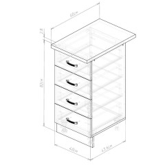 Стол рабочий EVA GOLD 40 светлый цемент (4 ящика)