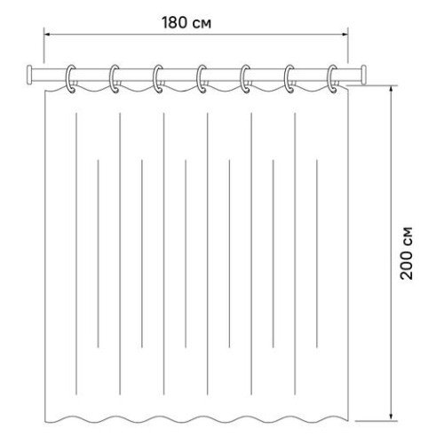 Шторка для ванной IDDIS pe 200x180cм белая P02PE18i11