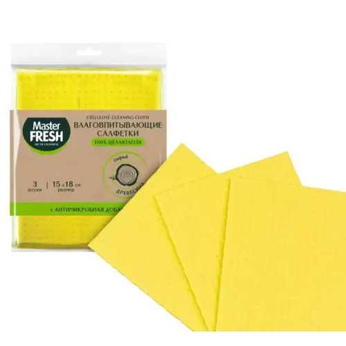 Салфетка Master Fresh для уборки целлюлоза 3шт (399392)