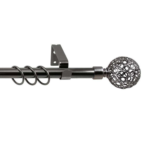Карниз Ле-Гранд кованный 1,6-3,0м (1ряд) D16/19 черный никель,ажур (5)