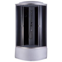 Душевая кабина ДАНА 110х110х215см выс. поддон, чёрное заднее стекло, 720 В (3кор.)