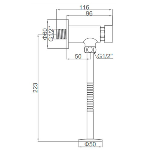 Кран для писсуара нажимной LEDEME LH506