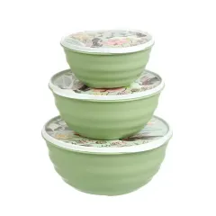 Набор мисок Homver Latina с крышками, зеленый (495779)