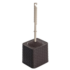 Ёрш для туалета напольный ВИОЛЕТПЛАСТ квадратный РОТАНГ коричн. металлик