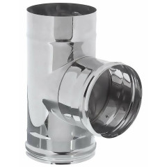 Дымоход тройник-Д 0,5мм 90гр Ф115 нержавеющая сталь (Corax)