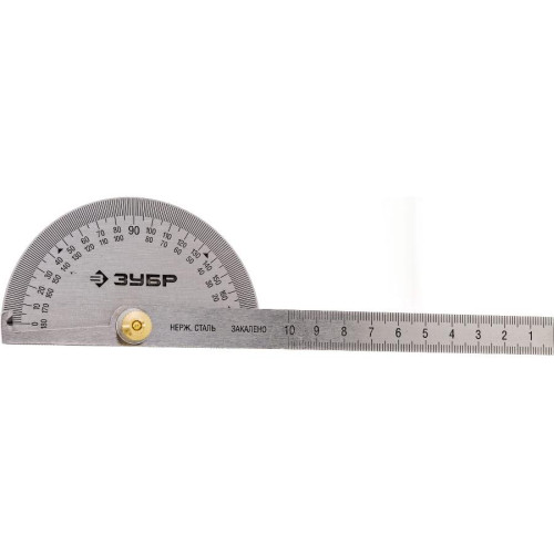 Транспортир ЗУБР из нержавеющей стали 100 мм (34292)