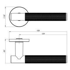 Ручки раздельные FUARO R.SLR52.ABRASIVE CP-8 хром (47969)