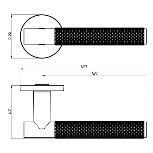 Ручки раздельные FUARO R.SLR52.ABRASIVE CP-8 хром (47969)