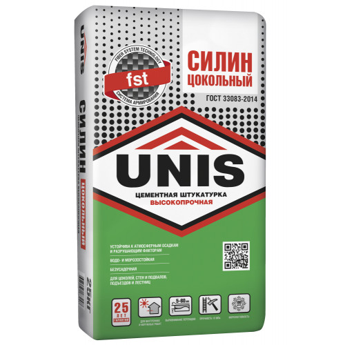 Штукатурка UNIS СИЛИН цокольный цементная 25 кг