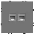 Розетка PC+PC ЭМИЛИ платиново-серый RST00-5111-10
