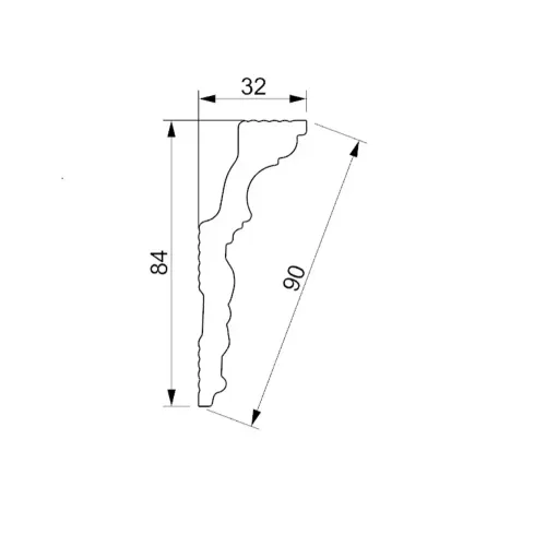 Плинтус потолочный 77-GP 2м (41)