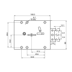 /Замок врезной б/руч. сейфовый Просам 73142 ЗС-8.1/12 (КЛ8-64).В14.У2 (05857)