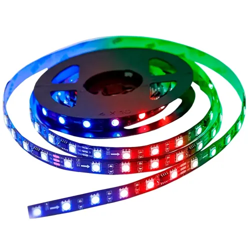 Светодиодная лента 24V APEYRON 14,4W/m 60Led/m IP20 RGB 2м чер б/п+Лента св/д адрес+пульт 10-92