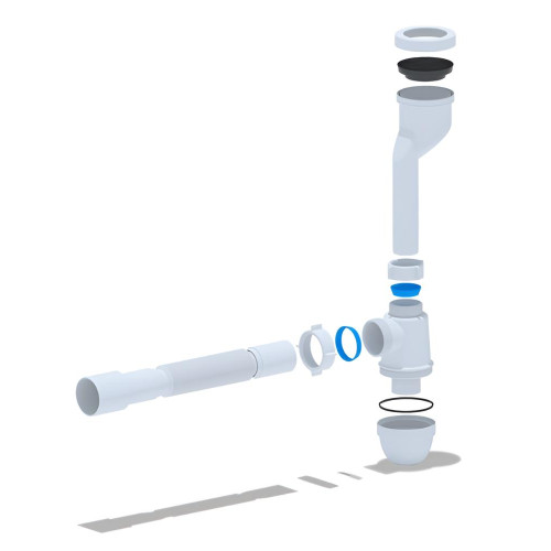 Сифон для писсуара АНИПЛАСТ U0115 с выходом на 40 и 50, с гибкой трубой ф 40 40х50