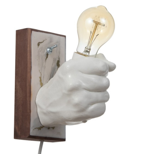 Светильник настенный Правая рука кулак 60Вт E27 18х18х10см белый/золото(9074514)