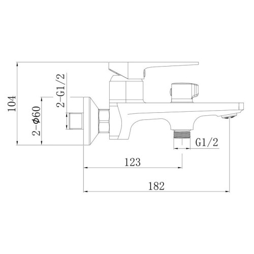 Смеситель для ванны EVA GOLD FB11GR-PVD VESTA оружейная сталь, без аксессуаров