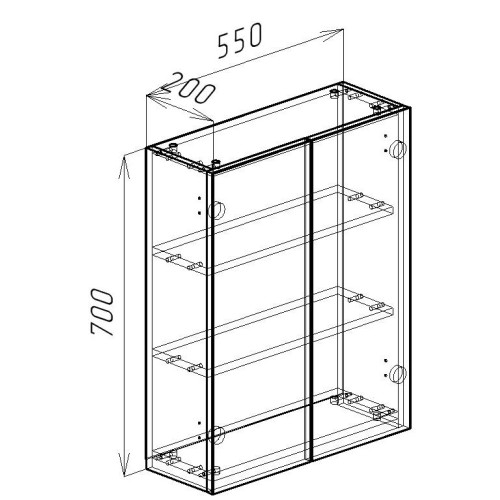 Шкаф с зеркалом EVA GOLD 60 
