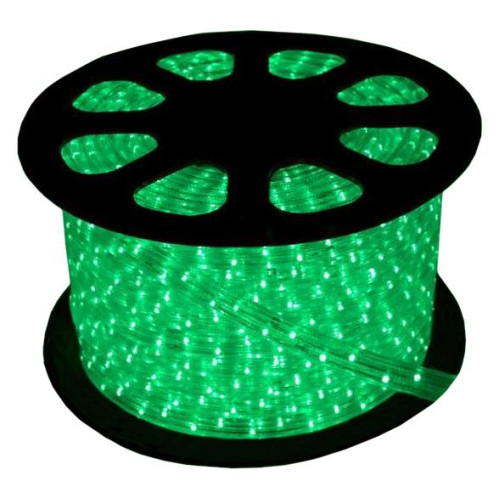 Дюралайт КОСМОС 1,6Вт/м зеленый, ф13мм, фиксинг KOC-DL-2W13-G 220В (шаг резки 2м!) (584198)