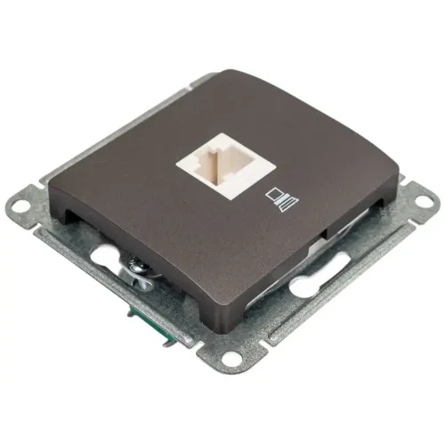 Розетка PC GLOSSA графит GSL001381K