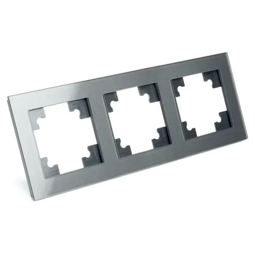 Рамка 3-пост Катрин стекло графит GFR00-7003-06