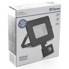 Прожектор (LED) 50Вт 4750лм дневн. 6400К IP65 Feron с датчиком движения LL-908
