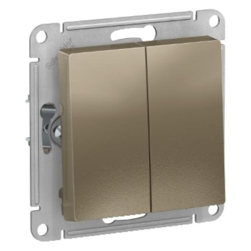 Выключатель 2-кл AtlasDesign 10А шампань SchE ATN000551