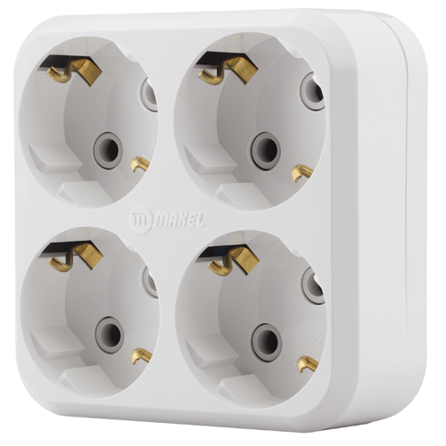 Разветвитель сетевой 4-м с заземл.Makel