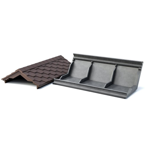 Парапет для забора полимерно-песчанный шоколад (134 мм)