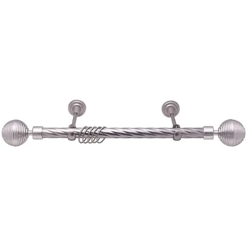 Карниз Ле-Гранд кованный твист 2,4м (1ряд) D25/19/(16) серебро мат, Дюна