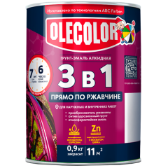 Грунт-эмаль Olecolor по ржавчине красно-коричневый 0,9 кг