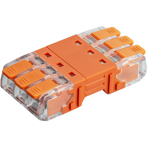 Клемма с рычажком проходная 3х3  0.2 до 2.5 кв.мм разъем. соединения NAVIGATOR 95185